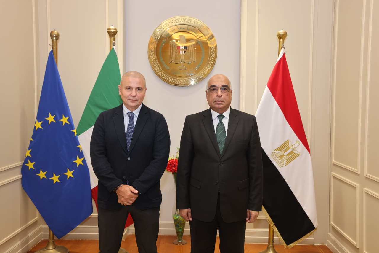 وزير العدل يستقبل سفير دولة إيطاليا بالقاهرة