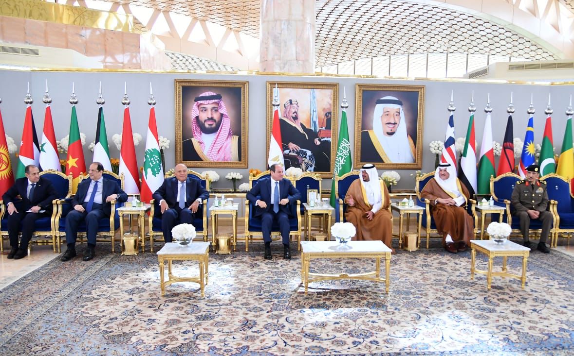 In continuation of Egypt's pioneering role towards the Palestinian issue... 8 summit-level meetings held by President Sisi in Riyadh