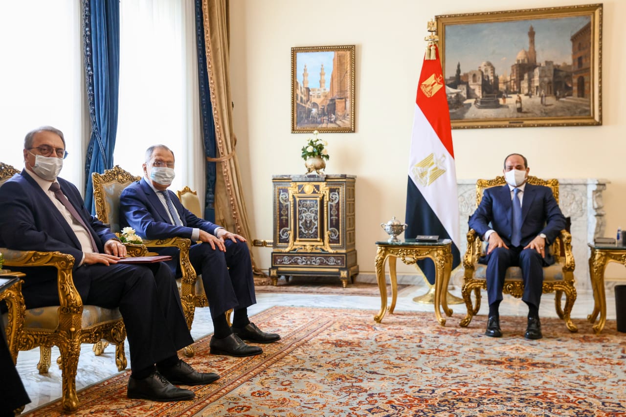  President El-Sisi Receives Russian Foreign Minister at the Federal Palace