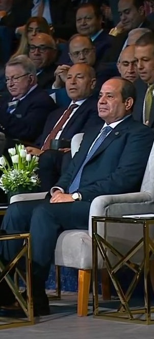 President El-Sisi watches the opening film of the World Conference on Population, Health and Human Development, entitled "You Are the Beginning"