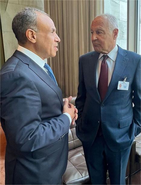 The Minister of Foreign Affairs holds talks with his counterparts in Spain, Yemen, and Italy, and with the Secretary-General of the League of Arab States