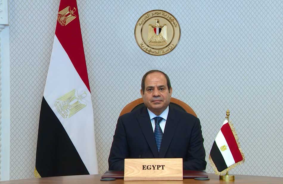 President Sisi: Egypt is looking forward to the climate conference moving from the stage of promises to concrete actions on the ground.