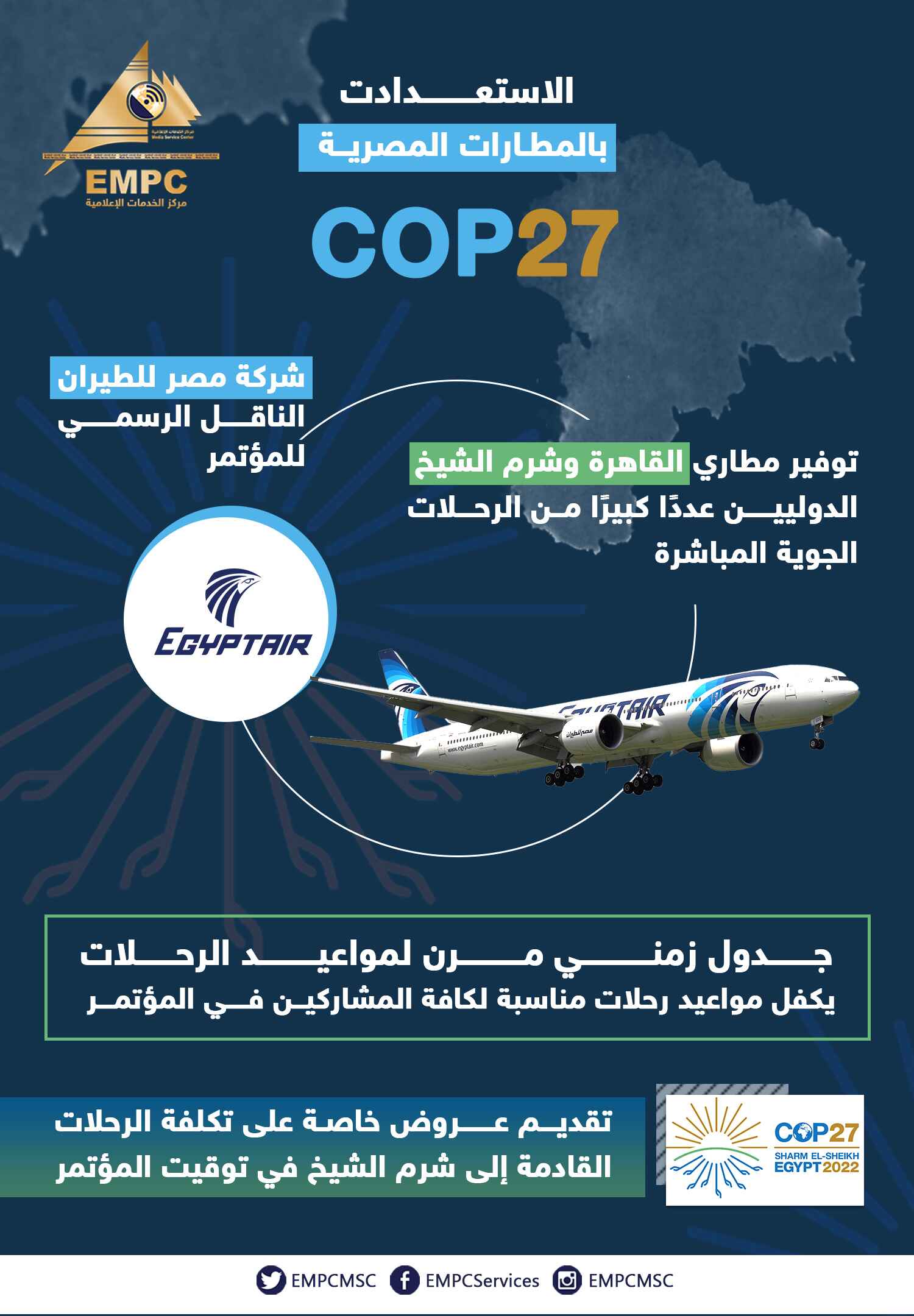 Egyptian airports are preparing to receive the COP27 climate conference