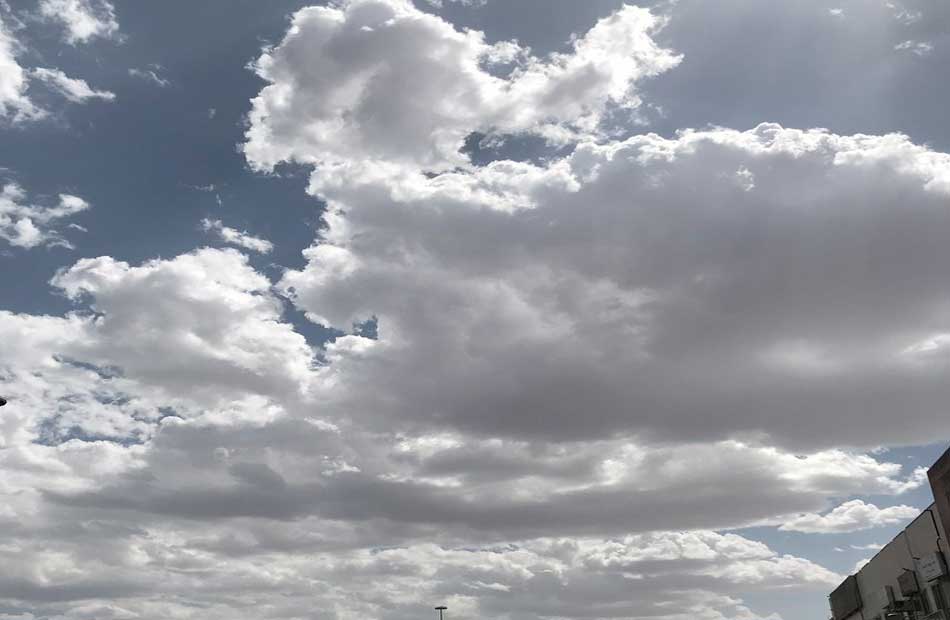 Cloud cover blocks the sun's rays.. and chances of rain in these areas now.