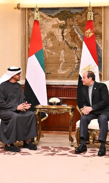 President El-Sisi: I was pleased today to receive my brother, Mohammed bin Zayed, in his second country, Egypt.