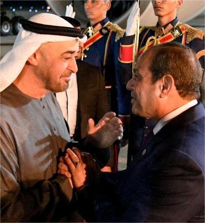 President El-Sisi bids farewell to UAE President at El Alamein Airport at the conclusion of his fraternal visit to Egypt
