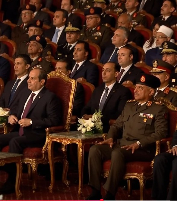 President El-Sisi attends a show titled "Authentic People" during the 41st Armed Forces Cultural Symposium