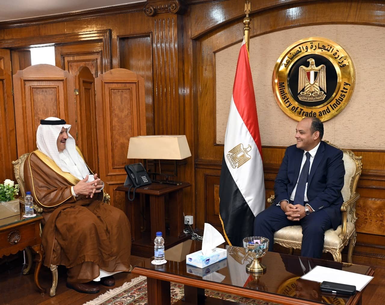 The Minister of Commerce meets with the Saudi Ambassador in Cairo to discuss ways to strengthen economic relations between the two countries.