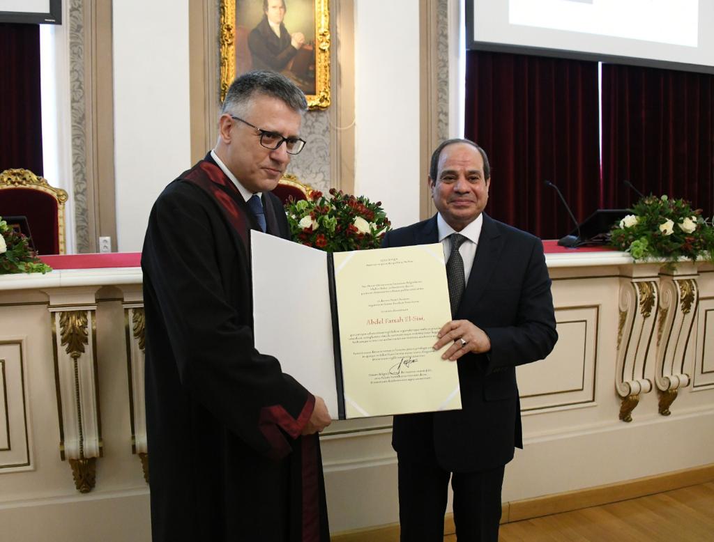 President El Sisi Receives an Honorary Doctorate by the University of Belgrade