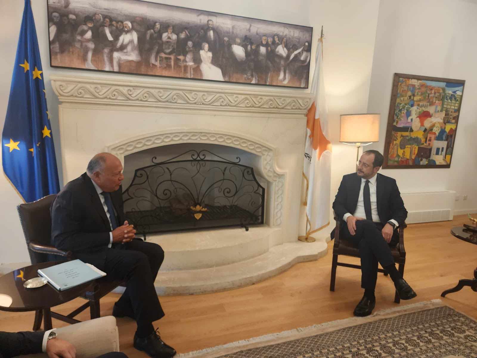 Closed bilateral discussions between the foreign ministers of Egypt and Cyprus begin in Nicosia
