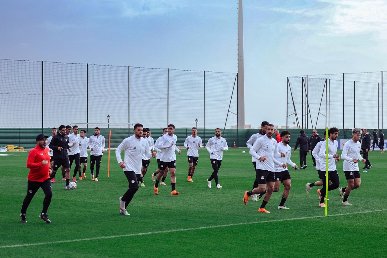No time for rest... Egypt's national team trains today in preparation for the quarter-final match