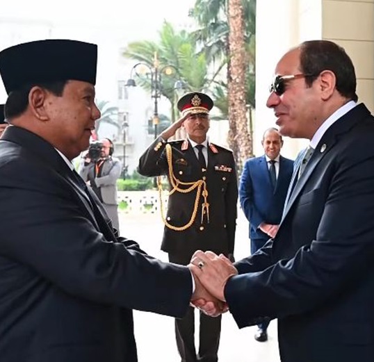 President Abdel Fattah El-Sisi receives the Indonesian President at Al-Ittihadiya Palace