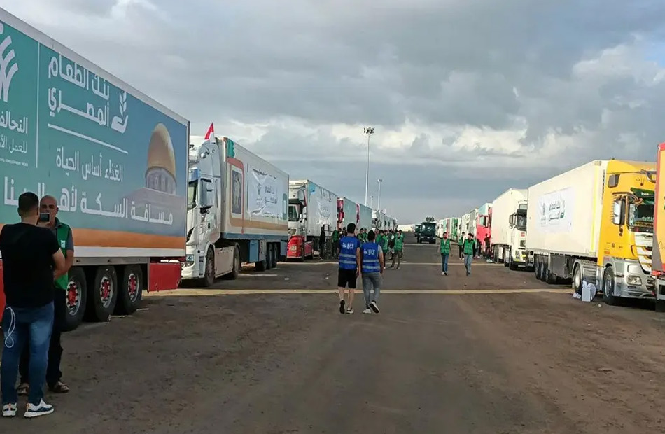 The 11th Egyptian Aid Convoy Departs for Gaza via Kerem Shalom