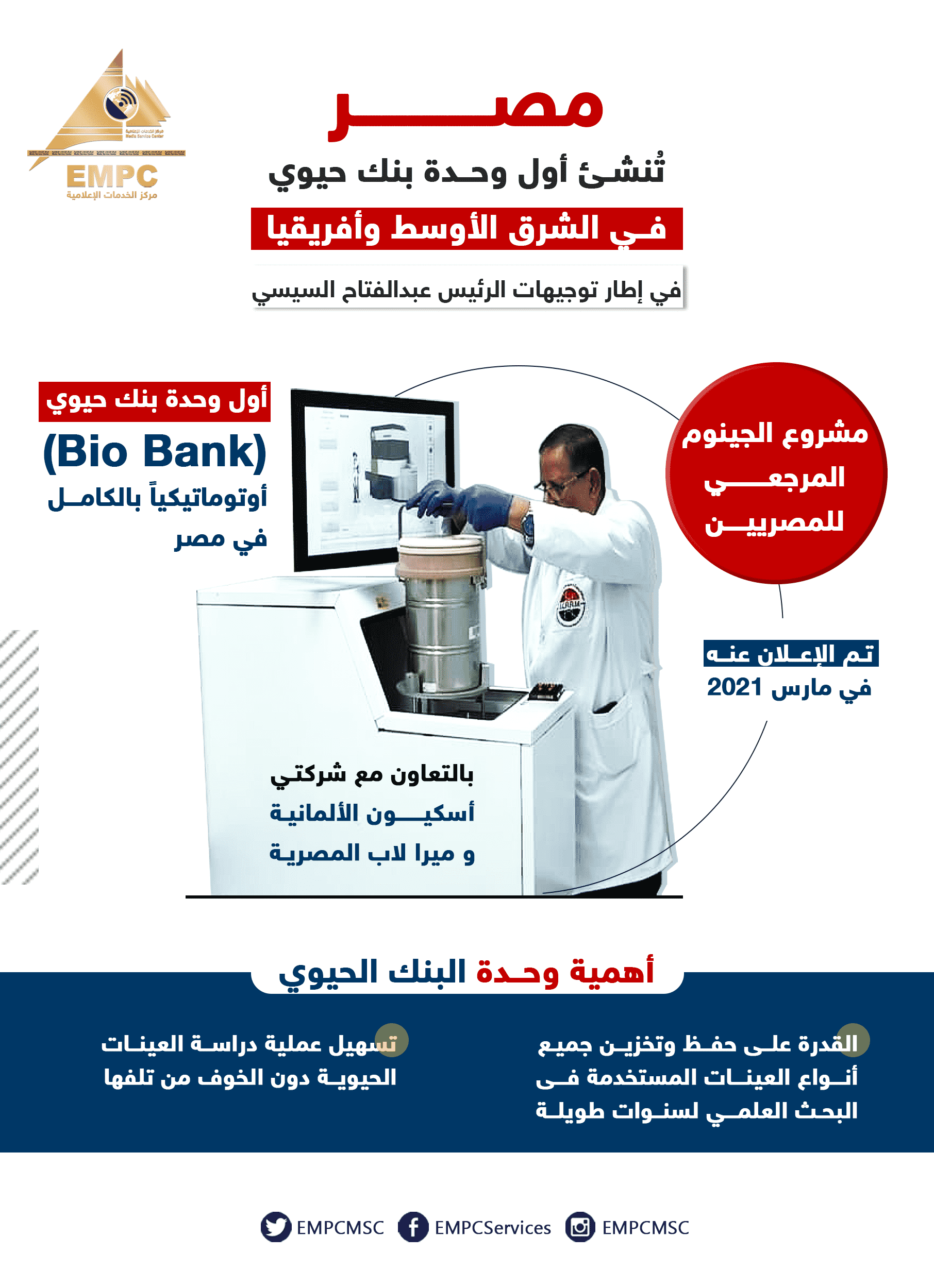 The first biobank unit in the Middle East and Africa.