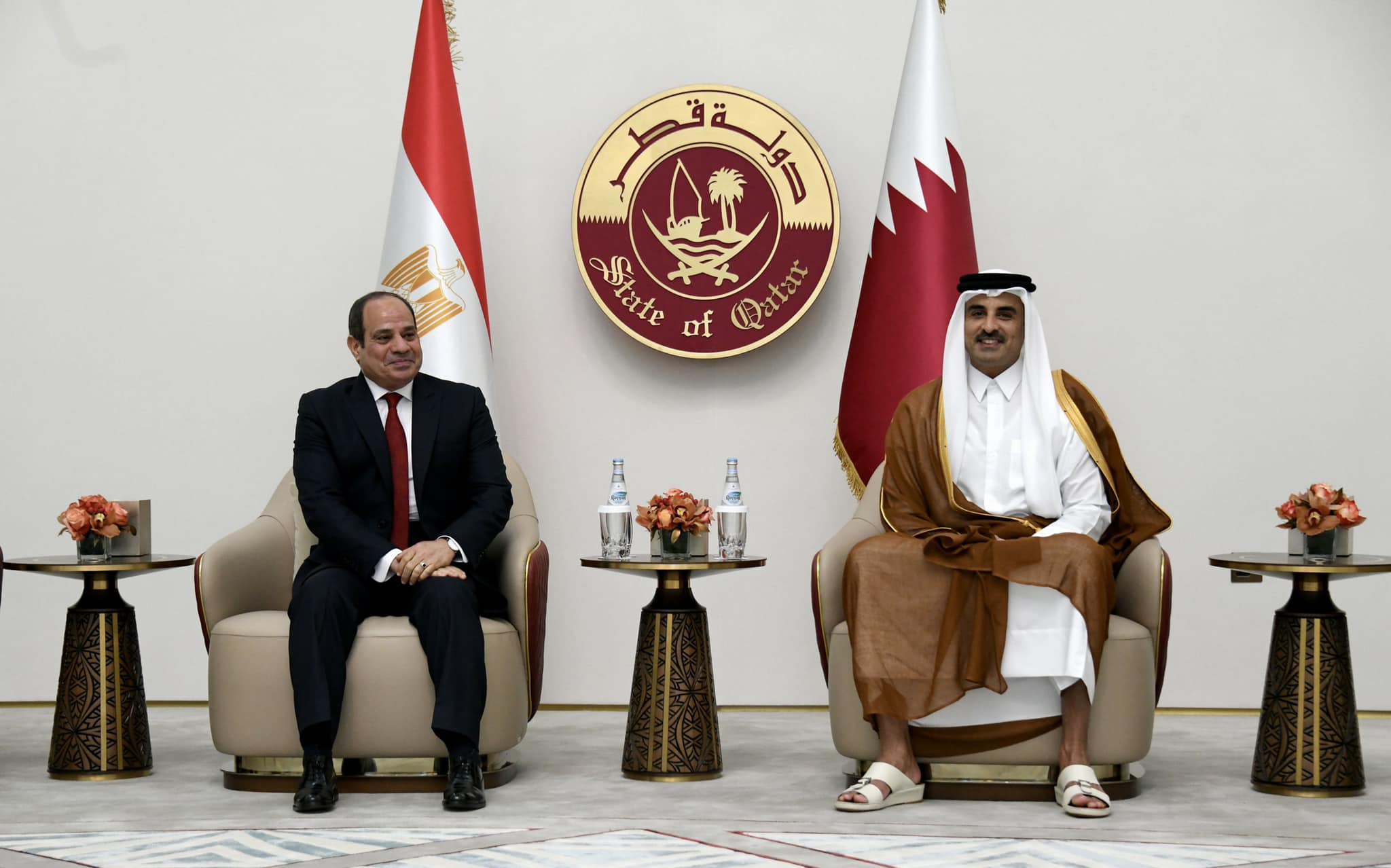 An Egyptian-Qatari summit today between President El-Sisi and Sheikh Tamim to discuss joint cooperation and developments in regional and international issues
