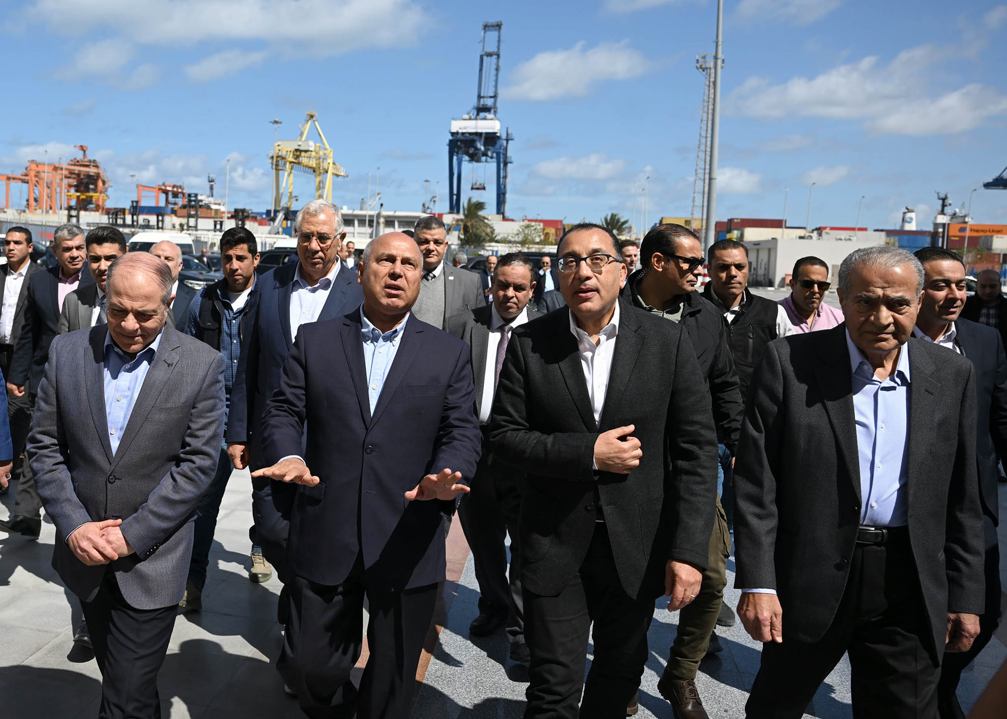 The Prime Minister inspects the "Tahya Misr" multi-purpose terminal in Alexandria Port