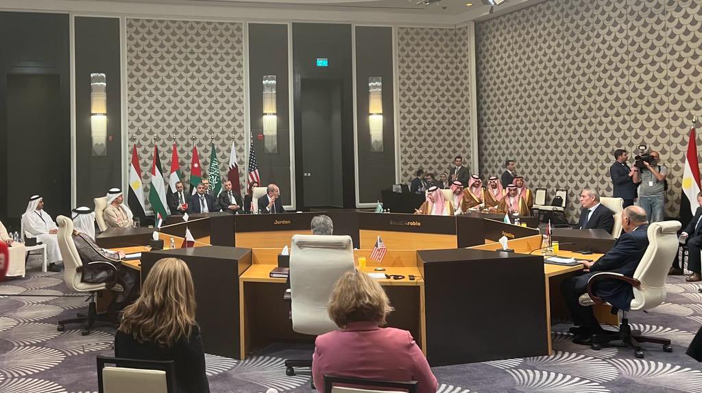 The Jordanian Foreign Ministry publishes the results of the Arab ministerial meeting with the US Secretary of State on stopping the war in Gaza