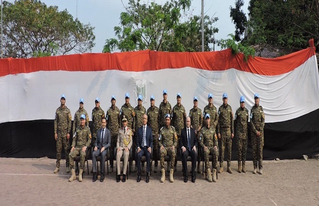 Egypt's Ambassador to Kinshasa meets with Egyptian battalion in UN Stabilization Mission in the Democratic Republic of the Congo