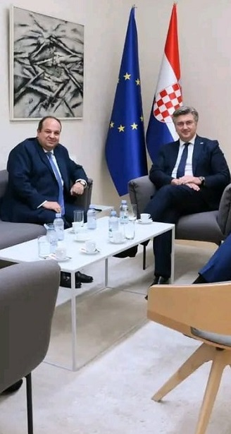 Croatian Prime Minister Discusses Ways to Enhance Diplomatic and Economic Relations with Egyptian Ambassador to Zagreb