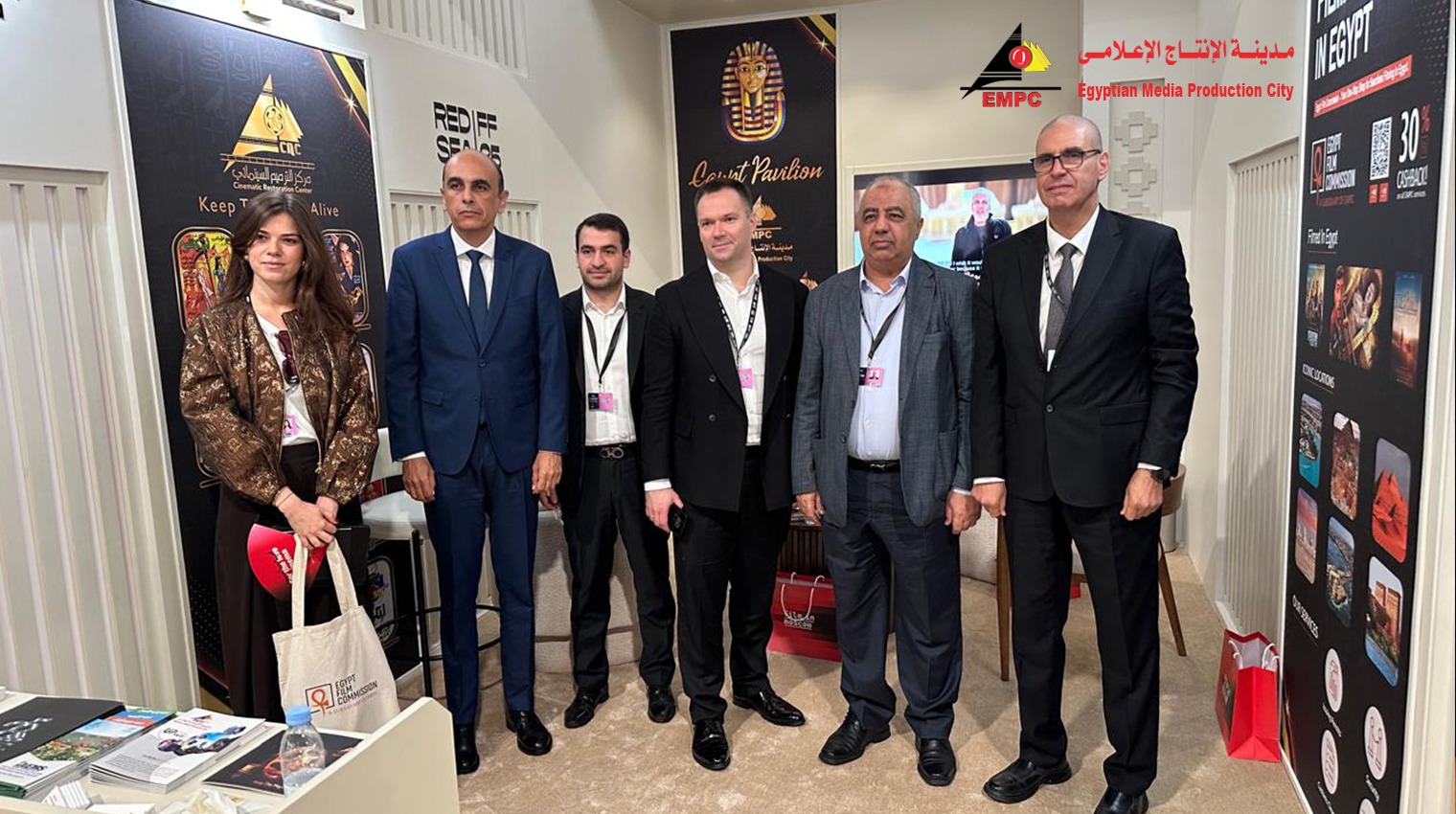 Intense activity at the Media Production City pavilion at the Red Sea Film Festival