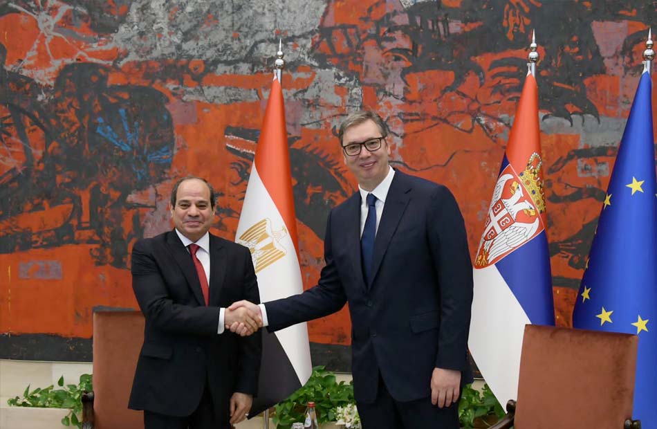 الرئيس عبد الفتاح السيسي يعقد مباحثات على مستوى القمة مع الرئيس الصربي في بلجراد
