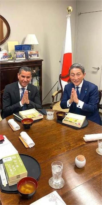 A delegation of Japanese parliamentarians invited the Egyptian ambassador to a luncheon following their successful visit to Egypt.