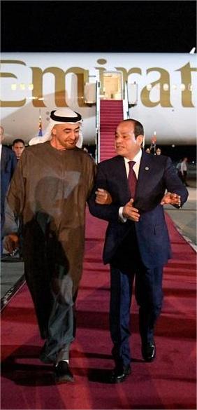 President El-Sisi Receives Sheikh Mohammed bin Zayed at El Alamein Airport