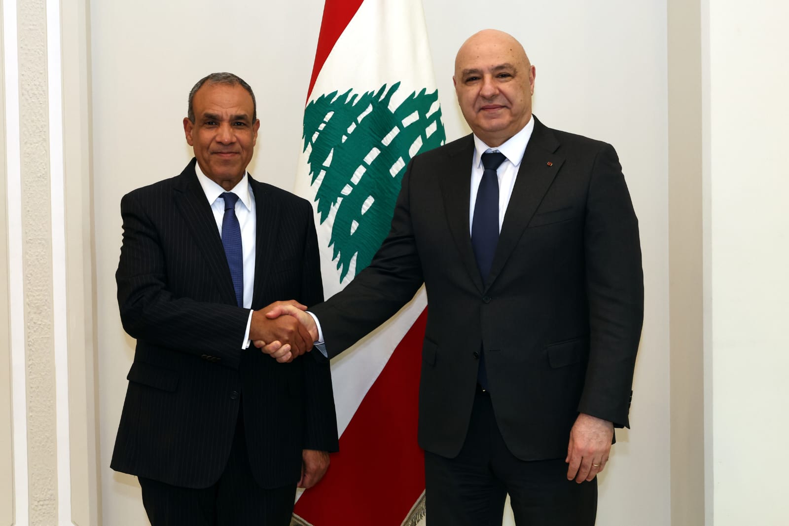 وزير الخارجية يلتقي الرئيس اللبناني في بيروت وينقل رسالة دعم من القيادة والشعب المصري