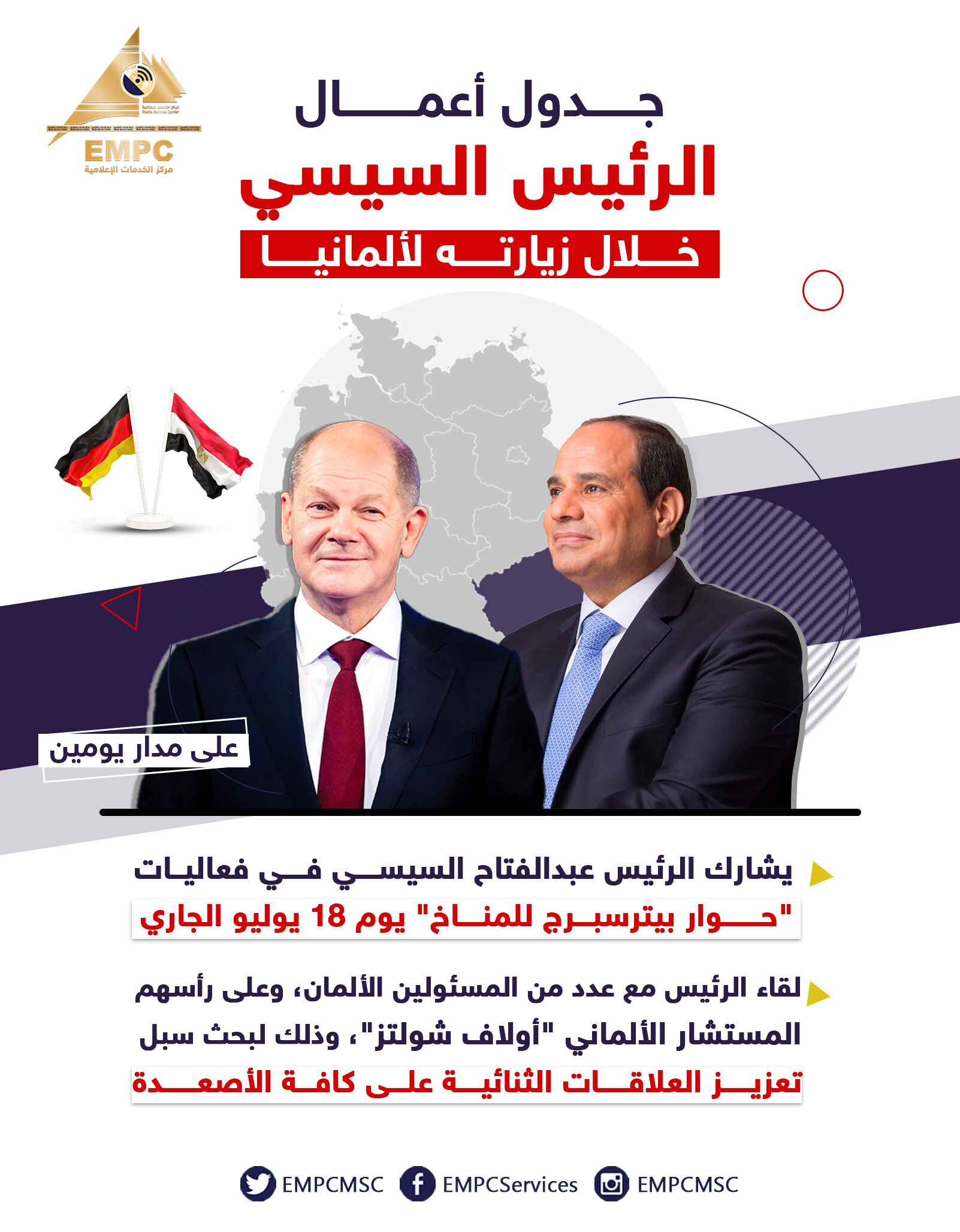 President Sisi’s agenda during his two-day visit to Germany